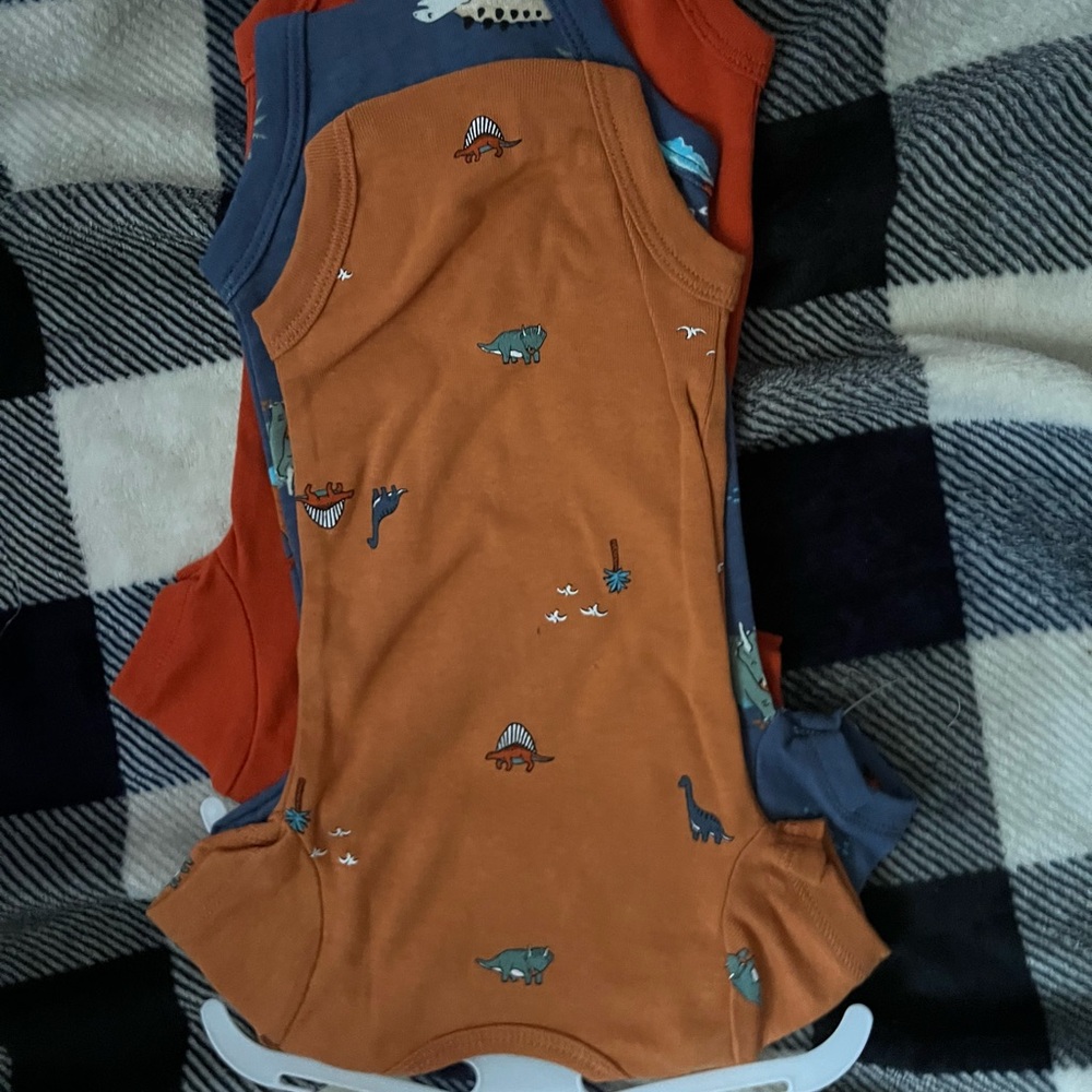 Carter's Dinosaur Print One Piece Set - Orange, Blue, Red